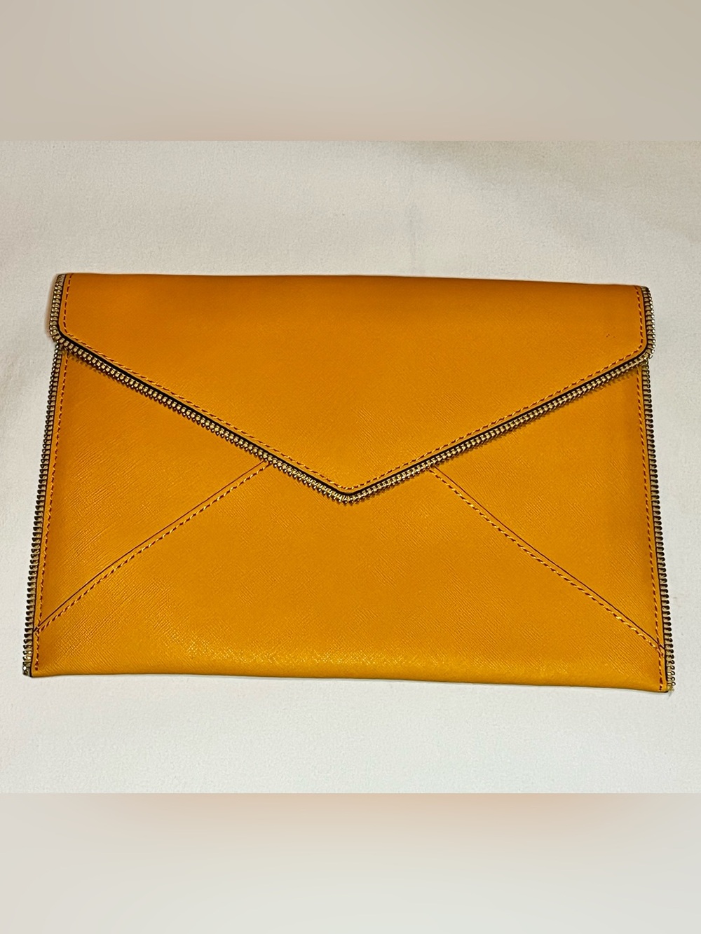 Rebecca Minkoff Leo Envelope Clutch in yellow with Chain Trim
